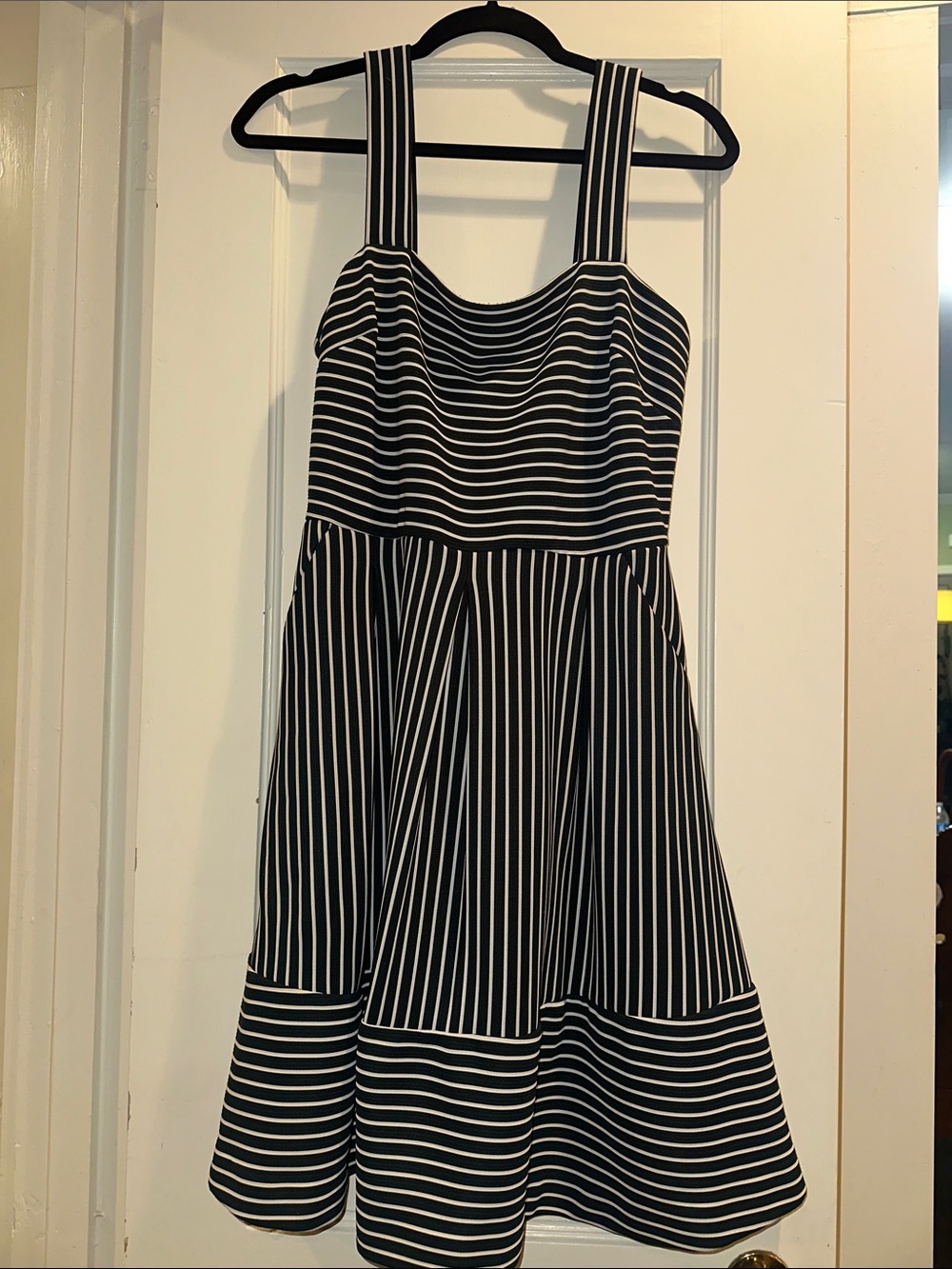 Banana Republic Navy and White Striped Midi Sundress